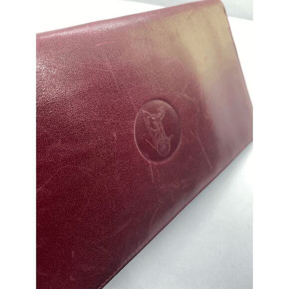 Authentic Celine Paris Burgundy Red Leather Long Slim Wallet - Picture 7 of 10